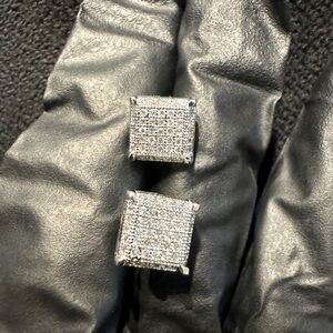 SOLD!!! BRAND NEW 925 Italian sterling silver AAA rated cubic zirconia studs.